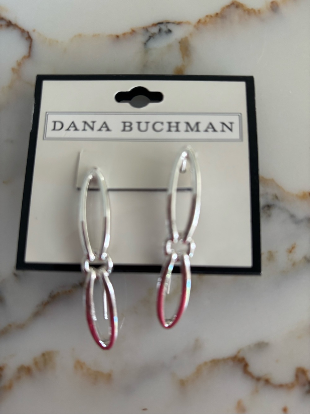 Dana Buchman Silver Linked Drop Earrings